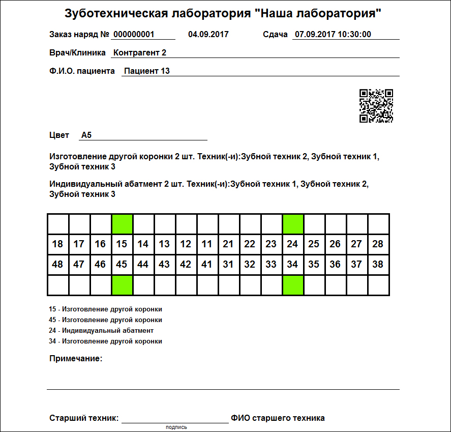 Конфигурация 1С для автоматизации работы зуботехнической лаборатории